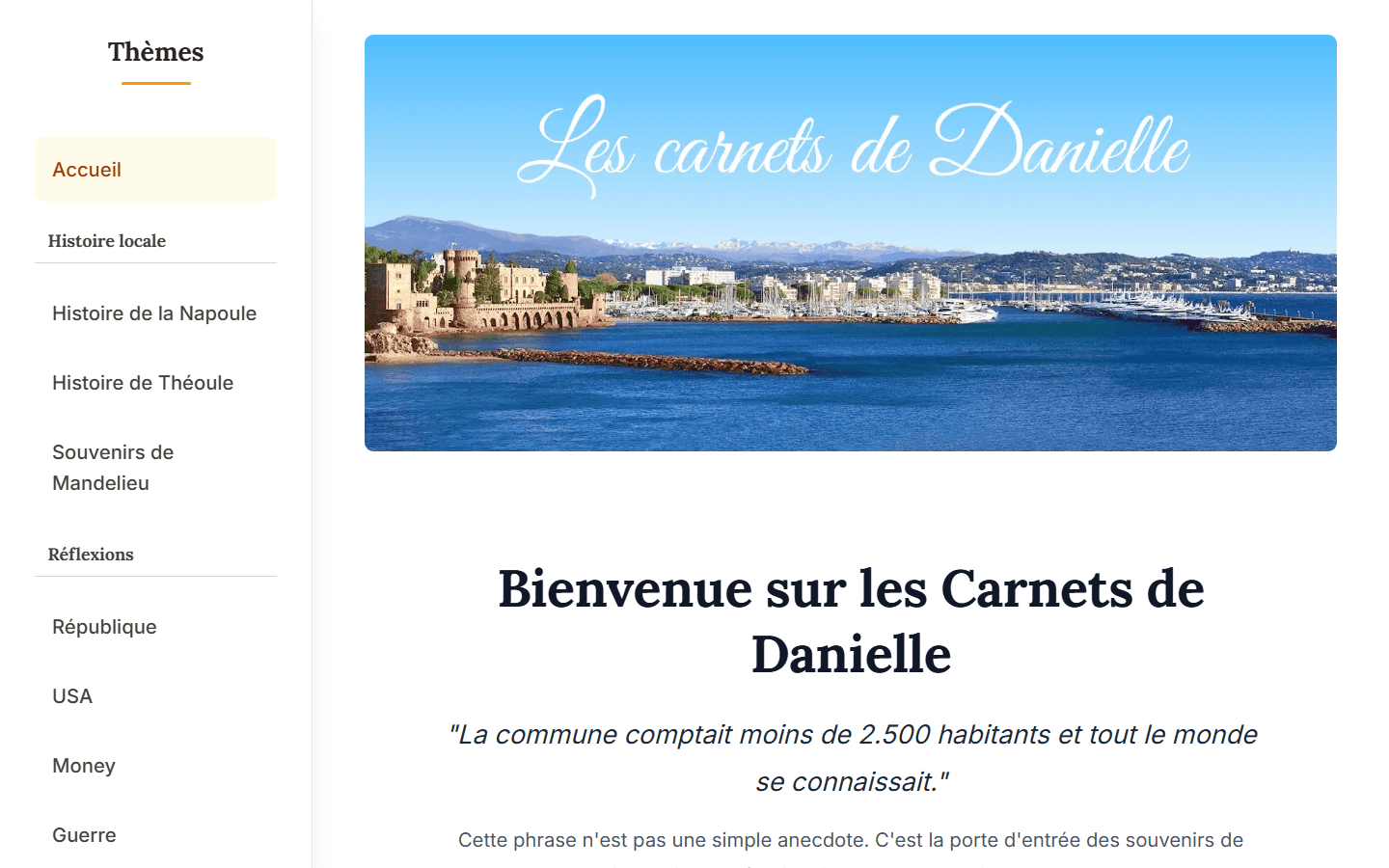 Site internet réalisé pour Les Carnets de Danielle