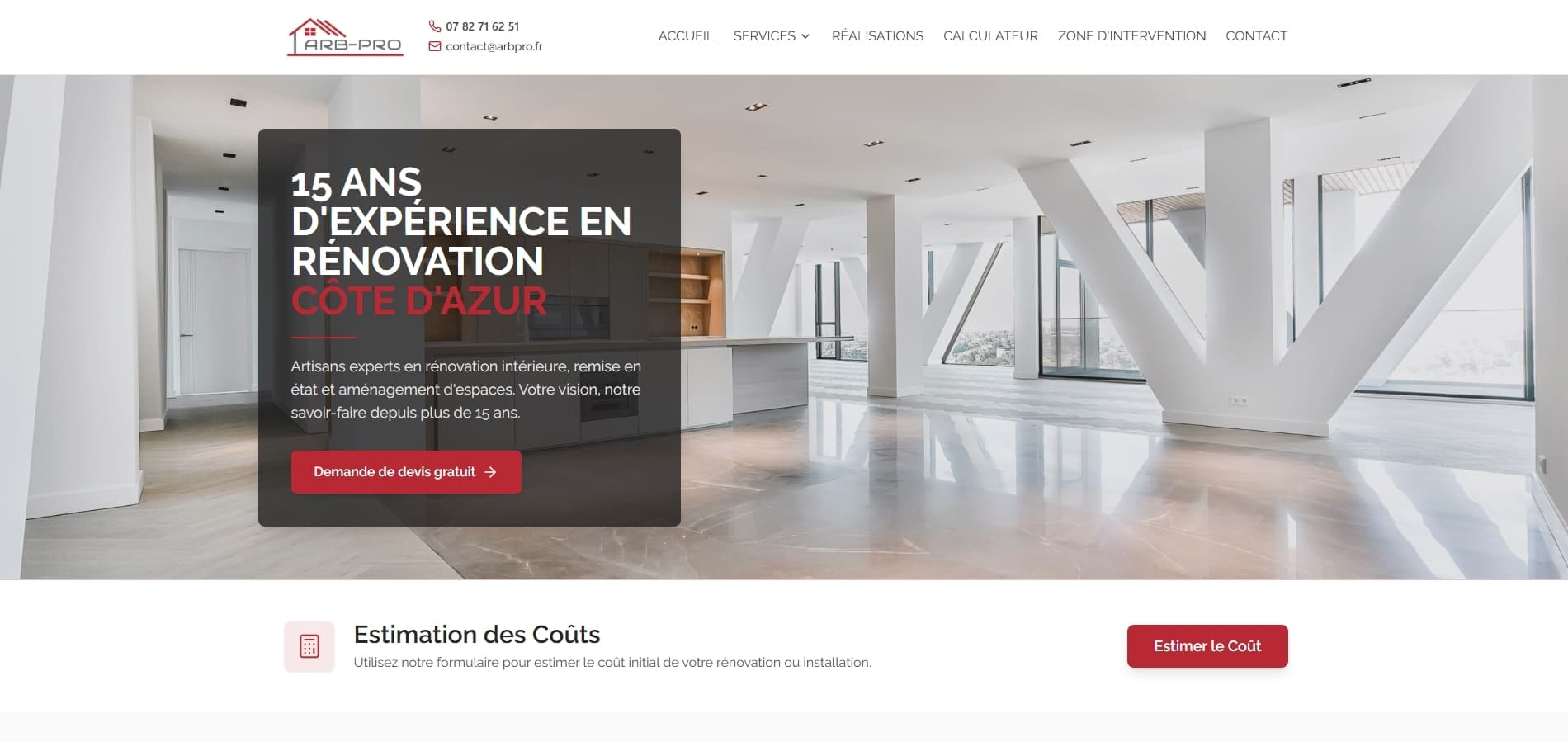 Site internet réalisé pour ARB-PRO