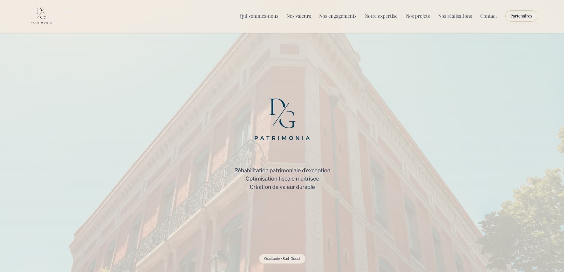Site internet réalisé pour DG Patrimonia