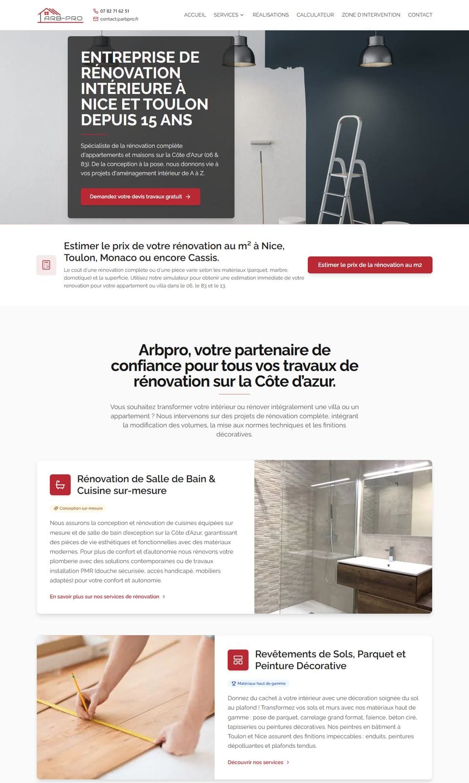 Site internet réalisé pour ARB-PRO