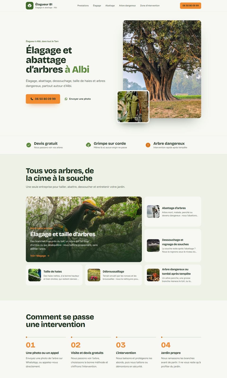 Site internet réalisé pour Élagueur 81