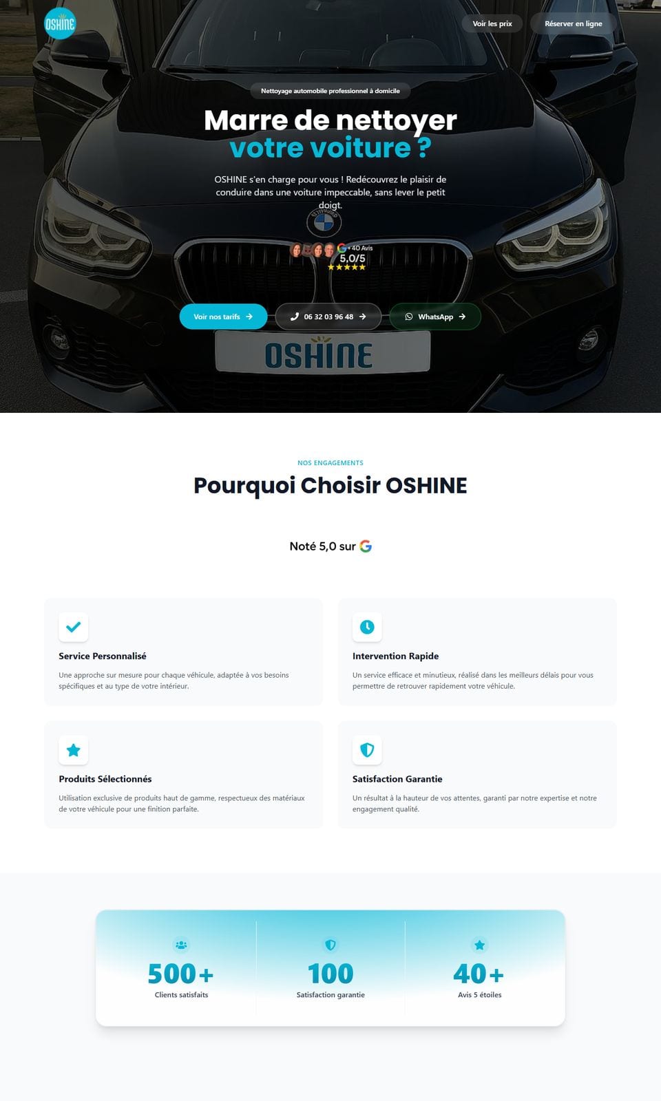Site internet réalisé pour Oshine