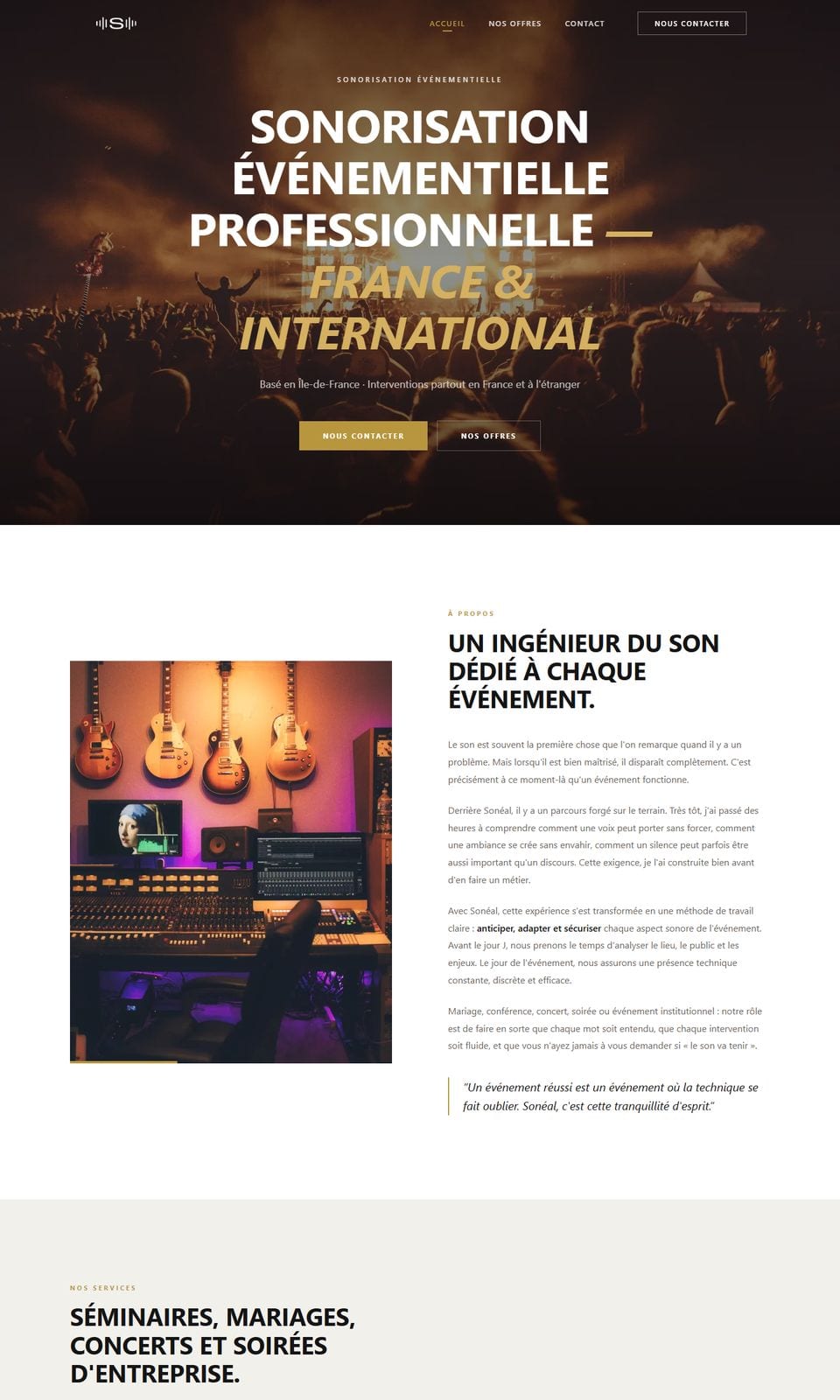 Site internet réalisé pour Sonéal