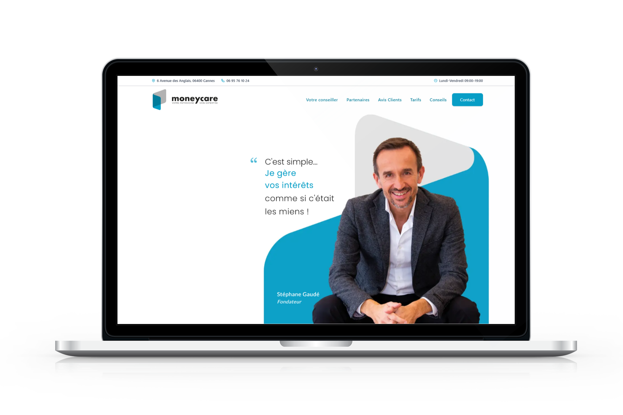 A computer screen showing a website mockup