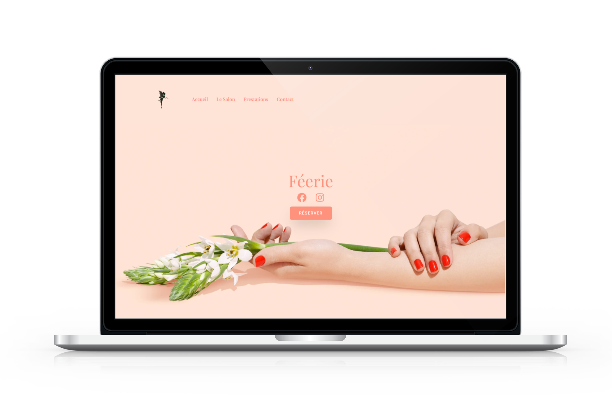 A computer screen showing a website mockup