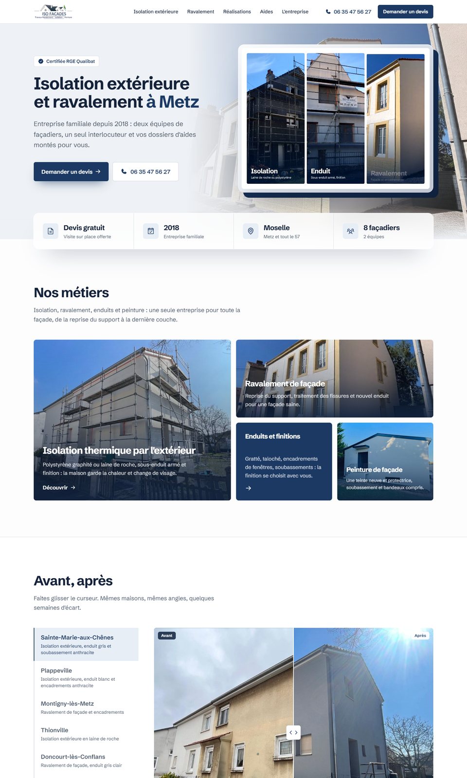 Site internet réalisé pour Iso Façades