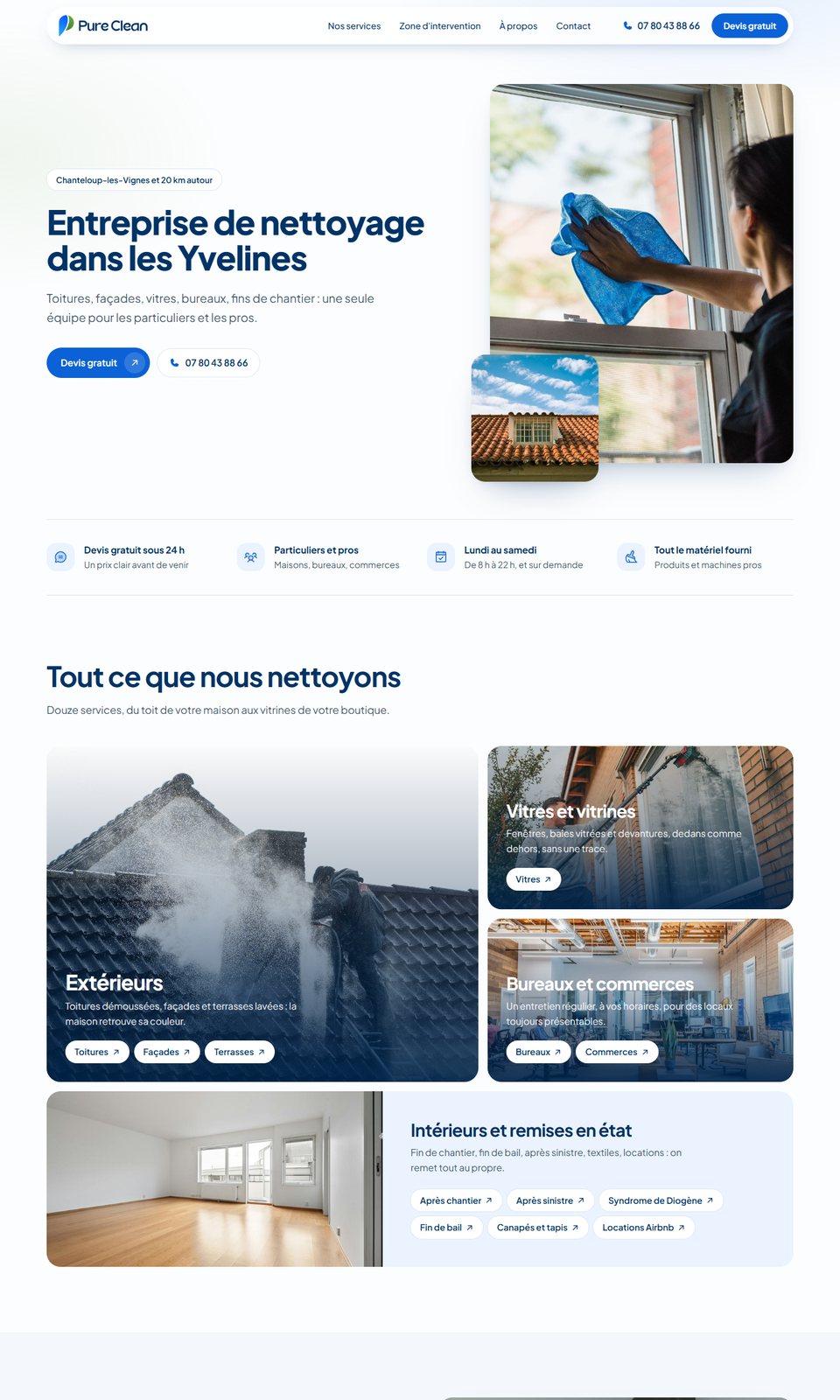 Site internet réalisé pour Pure Clean